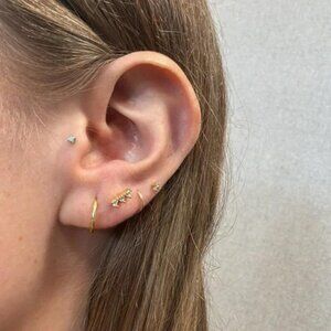 The Andrea Gold sterling silver cz studs stud earrings